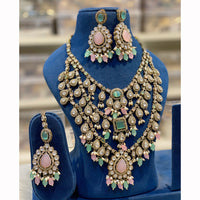 Hira Collections Sparkling Pota Kundan And Pearl Necklace Set