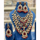 Hira Collections Sparkling Pota Kundan And Pearl Necklace Set