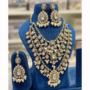Hira Collections Sparkling Pota Kundan And Pearl Necklace Set