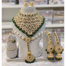 Hira Collections Sparkling Pota Kundan And Pearl Necklace Set