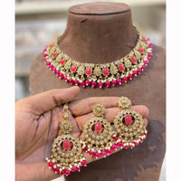 Hira Collections Royal Crystal Stone Necklace Set