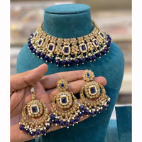 Hira Collections Royal Crystal Stone Necklace Set