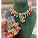 Hira Collection Luxurious Kundan Stone Pearl And Beads Necklace Set
