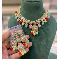 Hira Collection Luxurious Kundan Stone Pearl And Beads Necklace Set