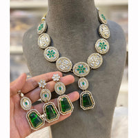 Hira Collection Luxurious Kundan Stone Pearl And Beads Necklace Set