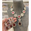 Hira Collection Luxurious Kundan Stone Pearl And Beads Necklace Set