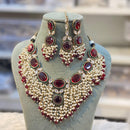 Hira Collection Luxurious Kundan Stone Pearl And Beads Necklace Set