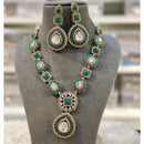 Hira Collection Pota Stone And Austrian Stone Necklace Set