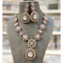 Hira Collection Pota Stone And Austrian Stone Necklace Set
