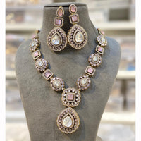 Hira Collection Pota Stone And Austrian Stone Necklace Set