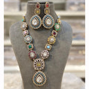 Hira Collection Pota Stone And Austrian Stone Necklace Set