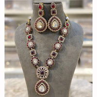 Hira Collection Pota Stone And Austrian Stone Necklace Set