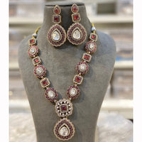 Hira Collection Pota Stone And Austrian Stone Necklace Set