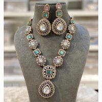 Hira Collection Pota Stone And Austrian Stone Necklace Set 