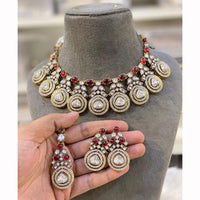 Hira Collection Pota Stone And Austrian Stone Necklace Set