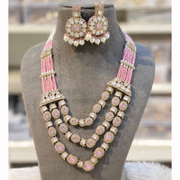 Hira Collection Pota Stone And Austrian Stone Pearl Necklace Set