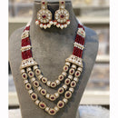 Hira Collection Pota Stone And Austrian Stone Pearl Necklace Set