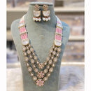 Hira Collection Pota Stone And Austrian Stone Pearl Necklace Set