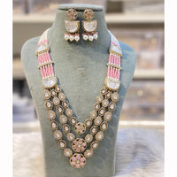 Hira Collection Pota Stone And Austrian Stone Pearl Necklace Set