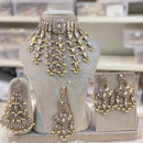 Hira Collection Austrian Stone And Pearl Choker Necklace Set