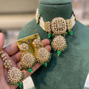 Hira Collection Kundan Stone And Pearl Choker Necklace Set 