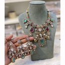 Hira Collection Pota Stone And Austrian Stone Pearl Necklace Set