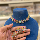 Hira Collections Designer Kundan Stone With Austrian Stone Necklace Set