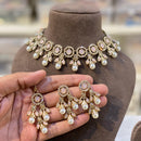 Hira Collections Designer Kundan Stone With Austrian Stone Choker Necklace Set