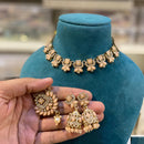 Hira Collections Designer Kundan Stone With Austrian Stone Choker Necklace Set