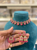 Hira Collections Designer Kundan Stone With Austrian Stone Choker Necklace Set