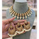 Hira Collections Designer Crystal Stone Pearl And Beads Choker Necklace Set