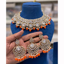 Hira Collections Designer Kundan Stone Pearl And Beads Choker Necklace Set