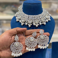 Hira Collections Designer Kundan Stone Pearl And Beads Choker Necklace Set