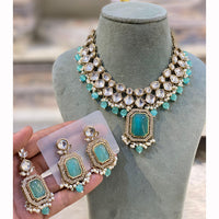 Hira Collections Designer Kundan Stone Pearl And Beads Choker Necklace Set