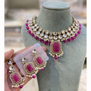 Hira Collections Designer Kundan Stone Pearl And Beads Choker Necklace Set