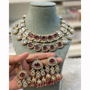 Hira Collections Designer Crystal Stone And Pearl Necklace Set