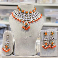 Hira Collections Designer Kundan Stone Pearl And Beads Choker Necklace Set