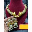 Hira Collections Designer Elephant Motif Pota Stone And Pearl Necklace Set