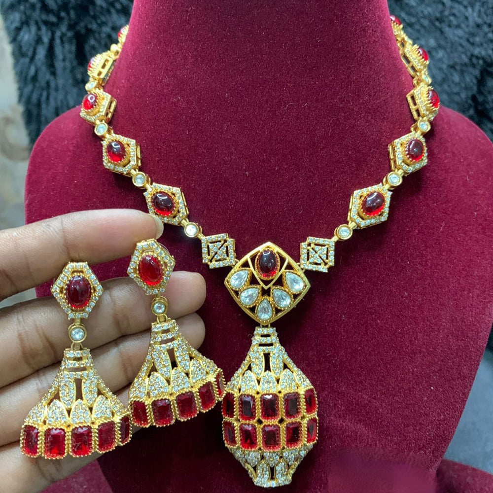 Hira Collections Designer Crystal Stone And Austrian Stone Necklace Set