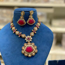 Hira Collections Grand Polki Kundan Stone And Austrian Stone Necklace Set
