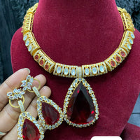 Hira Collections Designer Crystal Stone And Austrian Stone Necklace Set