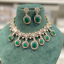 Hira Collections Grand Polki Kundan Stone And Austrian Stone Necklace Set