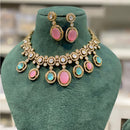Hira Collections Grand Polki Kundan Stone And Austrian Stone Necklace Set