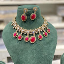 Hira Collections Grand Polki Kundan Stone And Austrian Stone Necklace Set