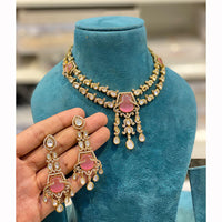 Hira Collections Grand Polki Kundan Stone And Austrian Stone Necklace Set