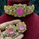 Hira Collections Grand Polki Kundan And Austrian Stone Choker Necklace Set 