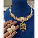 Hira Collections Heritage Pota Stone And Meenakari Necklace Set