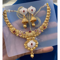 Hira Collections Heritage Pota Stone And Meenakari Necklace Set