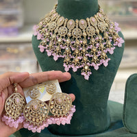 Hira Collection Sparkling Crystal And Beaded Elegance Necklace Set