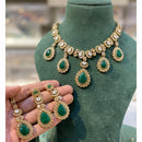 Hira Collection Sparkling Crystal And Beaded Elegance Necklace Set